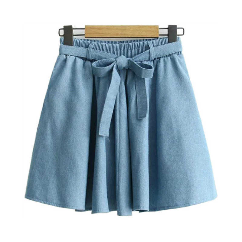 Merry Pretty Fashion WomenDenim Skirt Elastic High Waisted Jeans Mini Sweet Skirts Girls Denim Blue Pleated with Bow 210526
Merry Pretty Fashion WomenDenim Skirt Elastic High Waisted Jeans Mini Sweet Skirts Girls Denim Blue Pleated with Bow 210526