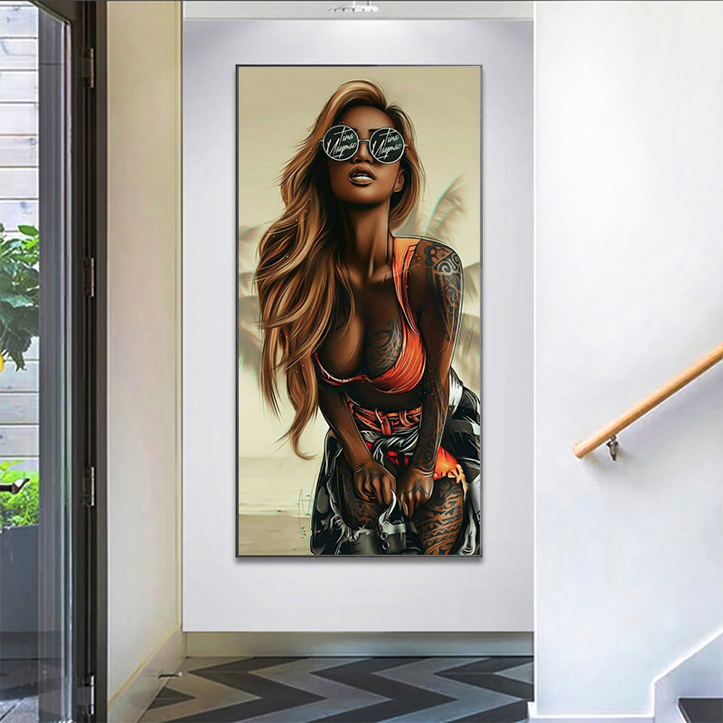 Abstract Sexy Tattoo Girl Art Canvas Print Painting Fashion Modern Wall Picture Living Room Home Decor Poster