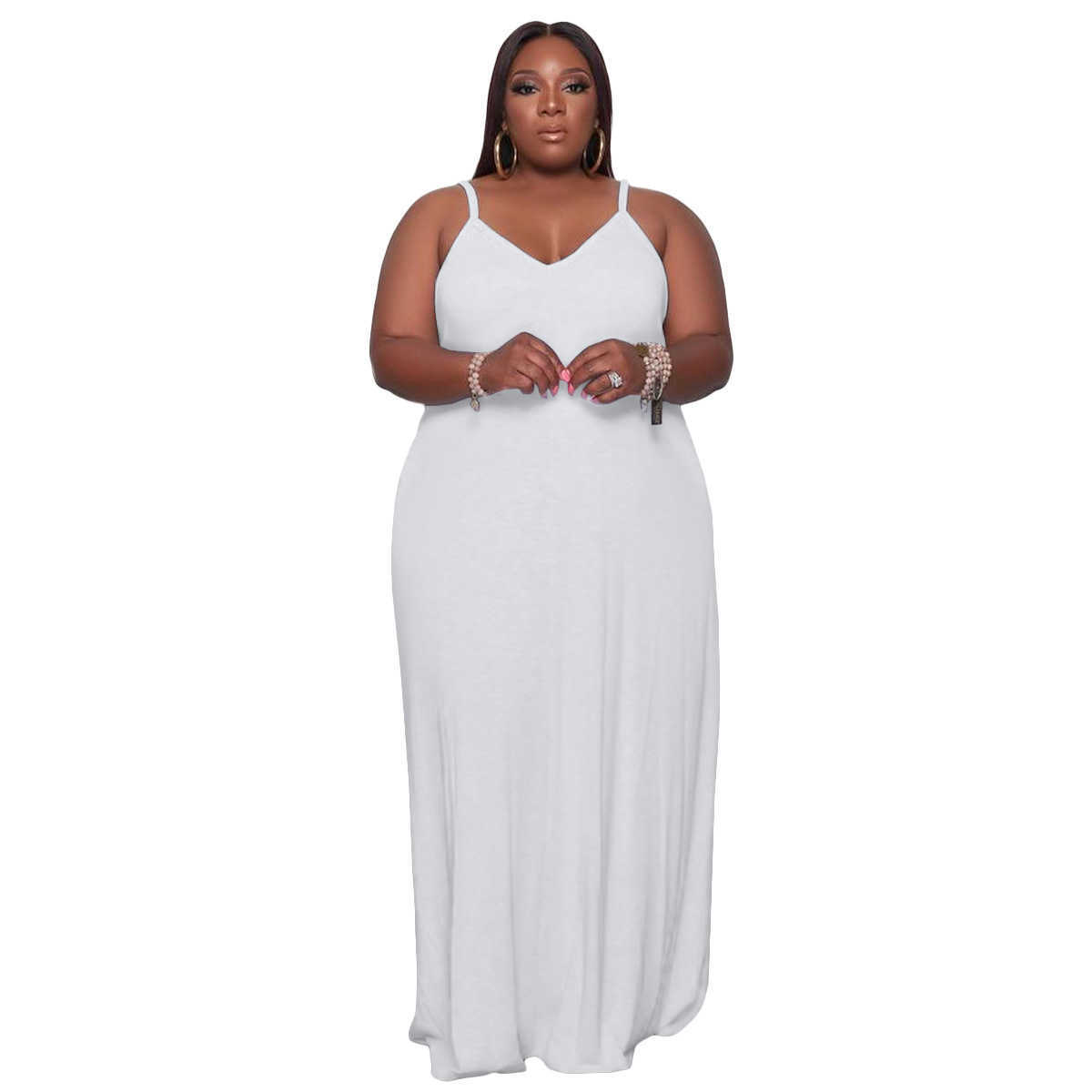 large women's dress pure suspender fashion loose floor skirt dress Women Designers Clothes 2023 XL-5XL