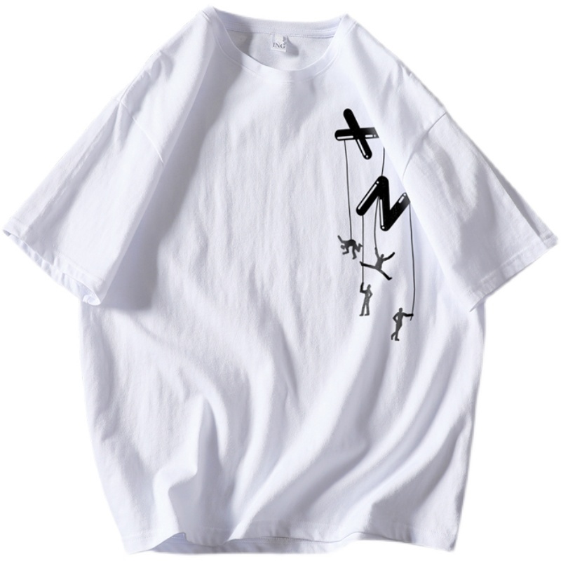 Summer Fashion short-sleeved T shirt High quality trend tees women men printing round neck T-shirts casual Black White Green tops M-5XL, White;black
Summer Fashion short-sleeved T shirt High quality trend tees women men printing round neck T-shirts casual Black White Green tops M-5XL, White;black