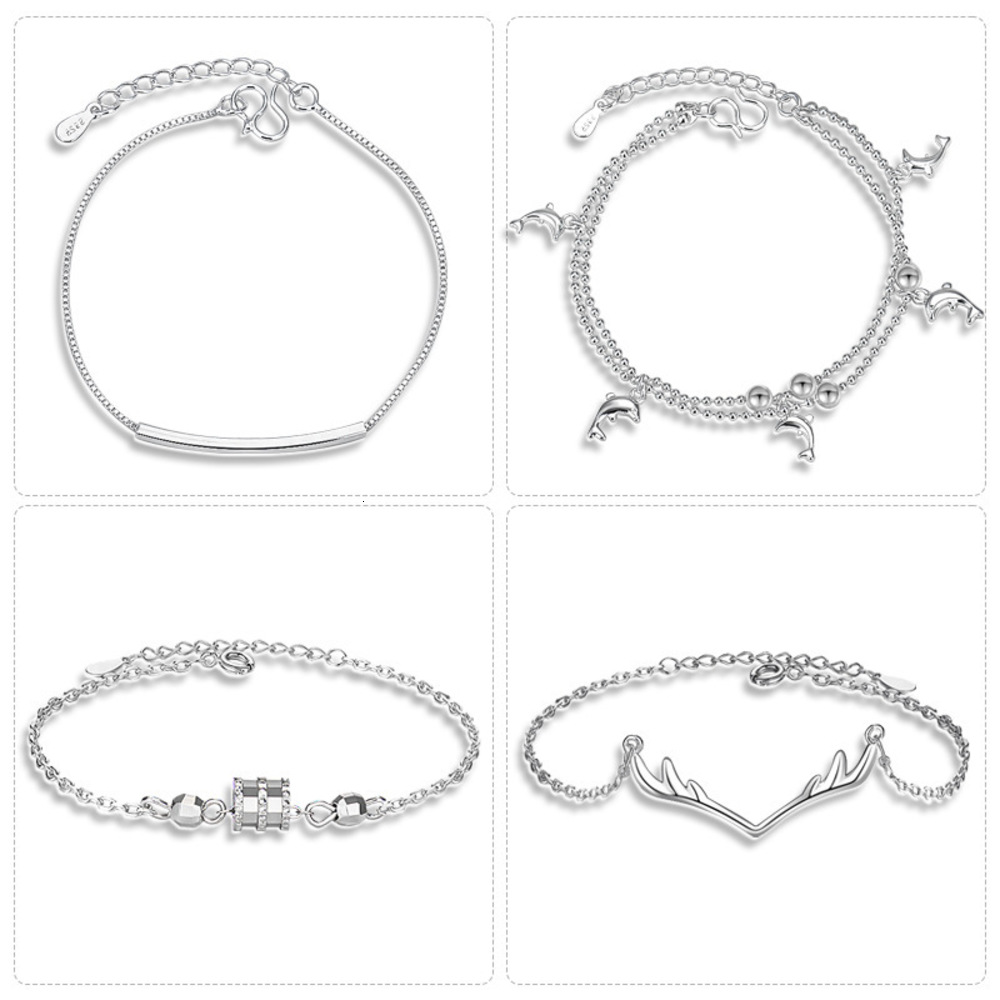 Hand catenary Silver Plated Bracelet women's small Manyao dolphin antler creative jewelry, Black
Hand catenary Silver Plated Bracelet women's small Manyao dolphin antler creative jewelry, Black