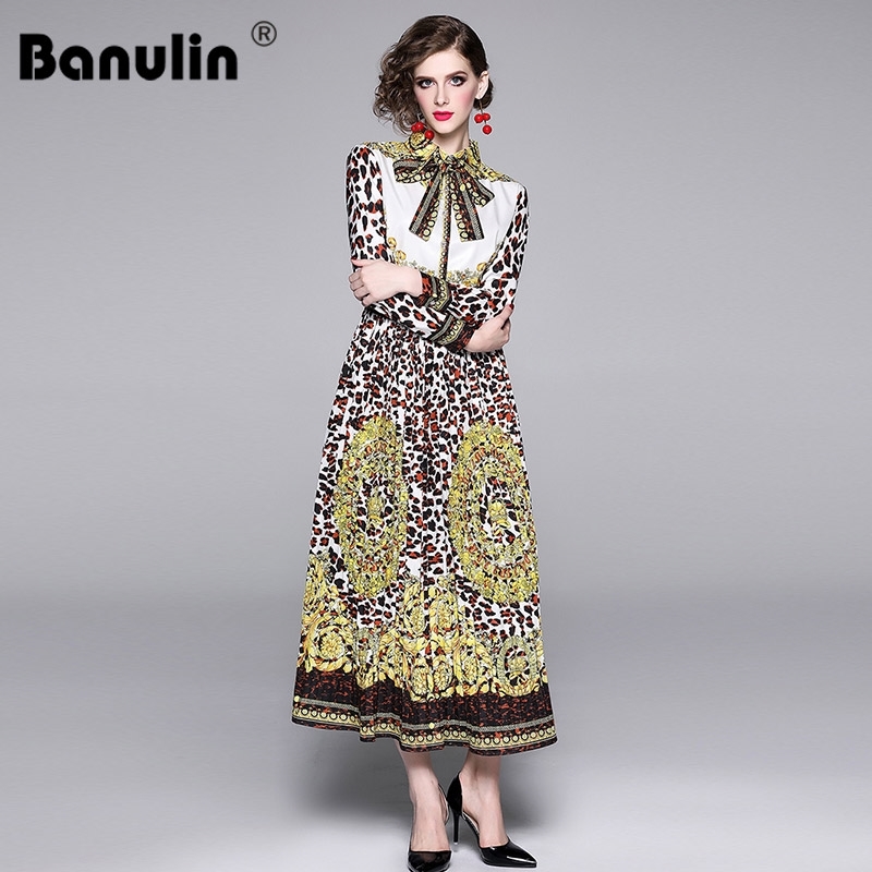 Banulin Autumn Leopard Vintage Print Maxi Dress Women Runway es Vestidos De Fiesta Long Sleeve Slim Pleated 210603, Brown
Banulin Autumn Leopard Vintage Print Maxi Dress Women Runway es Vestidos De Fiesta Long Sleeve Slim Pleated 210603, Brown