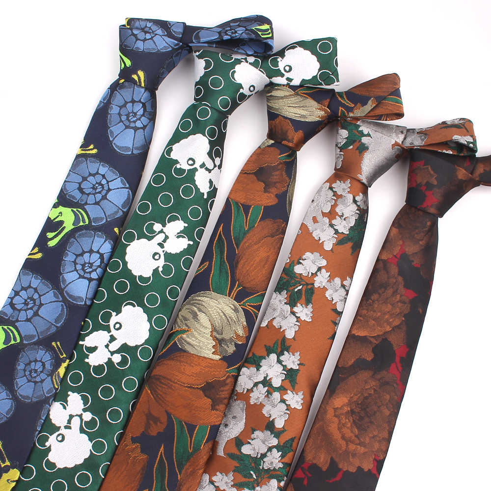 Jacquard Floral Ties for Men Women Classic Suits Mens Neck Skinny Casual Tie Fashion Tie Wedding Party