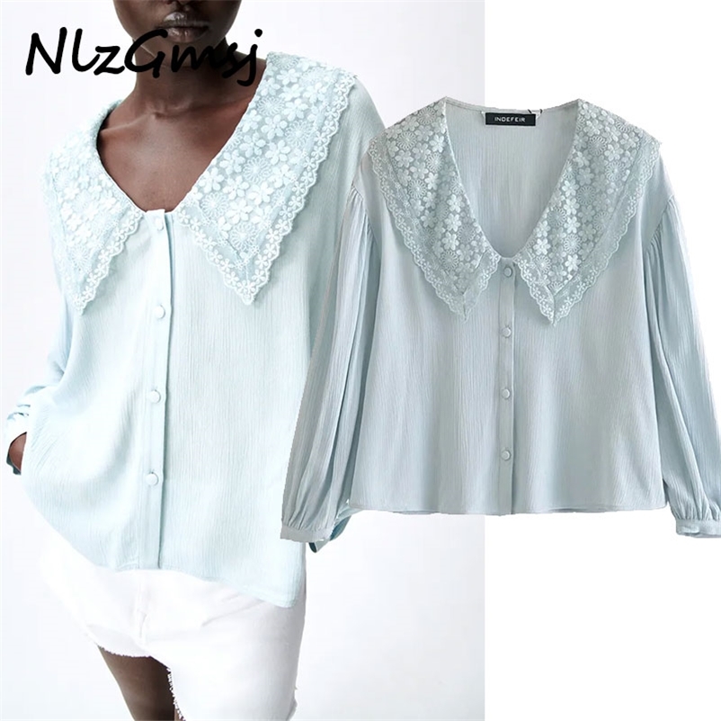 Blouse Women Blue Solid Spring Summer Long Sleeve Tops Sweet s P Blusas Mujer 06 210628, As picture
Blouse Women Blue Solid Spring Summer Long Sleeve Tops Sweet s P Blusas Mujer 06 210628, As picture