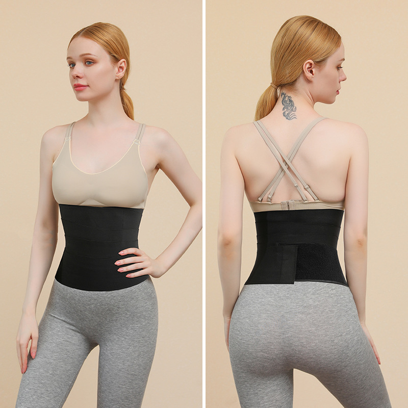 Snatch Me Up Bandage Waist Trainer Corset Stomach Tighten Tummy Wrap for Women Men Sweat Slimming Wraps Sauna Belt Body Support Long Torso Black Beige