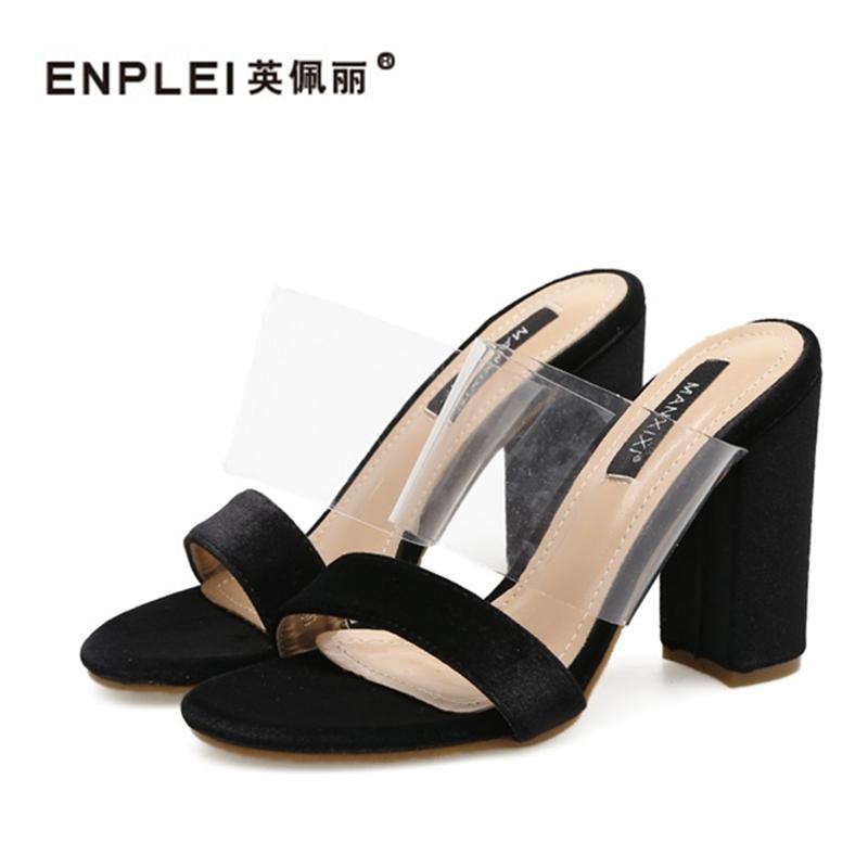 Sandals Enplei Women's High Heel Sexy Prom Wedding Shoes Transparent Thick Slippers Summer Beach, Black
Sandals Enplei Women's High Heel Sexy Prom Wedding Shoes Transparent Thick Slippers Summer Beach, Black