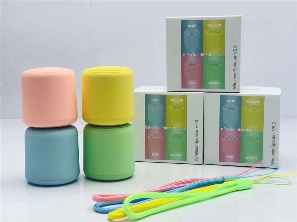 Inpods Tws BT mini Speakers with Subwoofer Wireless Portable Extra Bass Stero Waterproof Support TF Card Usb Macaron Speaker
