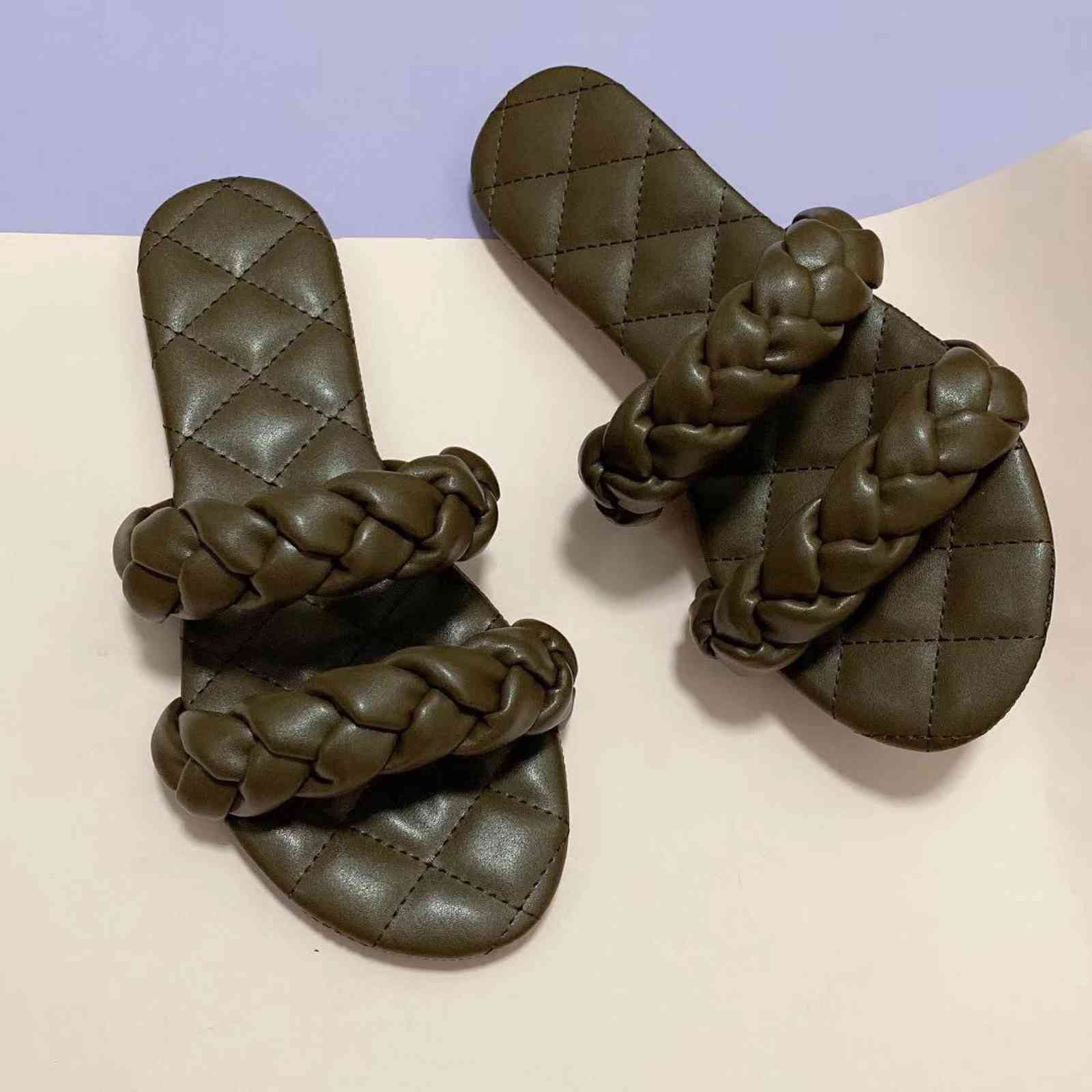 slippers european and american new spring summer fashion flat bottom woven belt sals 26he, Black
slippers european and american new spring summer fashion flat bottom woven belt sals 26he, Black