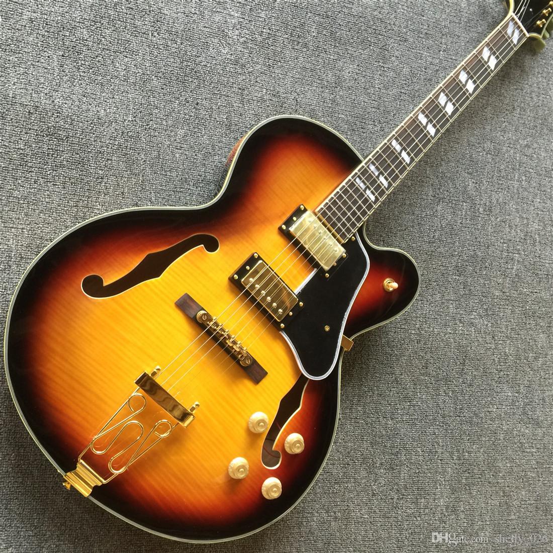 guitarTop quality cs color gold hardware Archtop humbuckers pickups thick hollow body yellow electric guitar guitarra guitars
guitarTop quality cs color gold hardware Archtop humbuckers pickups thick hollow body yellow electric guitar guitarra guitars
