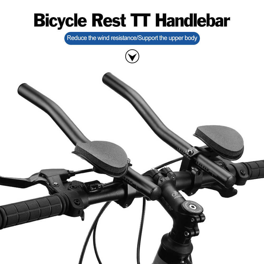 Image of Bicycle Rest TT Handlebar Clip on Aero Bars Handlebar Extension Triathlon Aerobars Tri Bars MTB Road Bike Cycling Rest Handlebar 3 Styles to choose