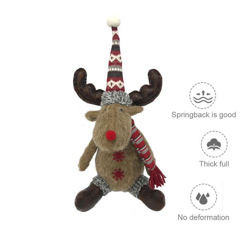 Christmas ornament Plush sitting deer elk Decorations Free shipping