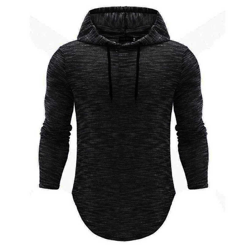2020NEW Trendy Spring Autumn Men T Shirt Casual Long Sleeve Slim Men's Tops Stretch T-shirt Comfortable Hooded T Shirt pullover Y0907