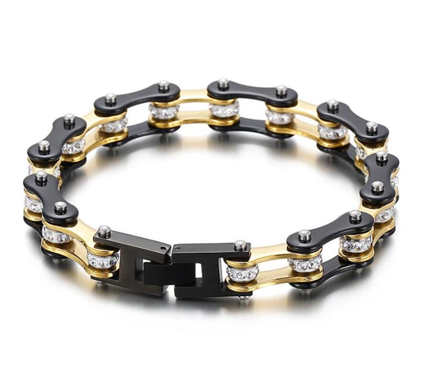 Link, Chain Gothic 10MM Motorcycle Bracelet 316 Stainless Steel Bike Cuff Bead Bangle Bicycle Wristband Link Jewelry For Women