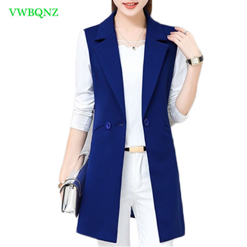 Spring Autumn Wild Female Vest Women Korean Long Slim Thin Sleeveless Suit Vests Womens Shoulder Plus size Jacket Coat 3XL A658, Royal blue
Spring Autumn Wild Female Vest Women Korean Long Slim Thin Sleeveless Suit Vests Womens Shoulder Plus size Jacket Coat 3XL A658, Royal blue