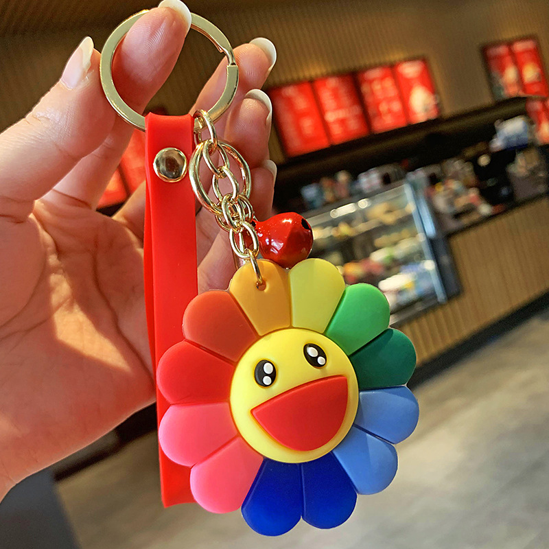 Creative Cute and Practical Colorful Sunflower Key Chain Lovers Key Chain Bag Pendant Gift