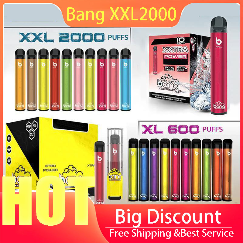 Bang XXL diposable vape Pen 2000 Puffs starter Device Kit 800mAh battery Pod prefilled Local VS puff bar xxl Electronic Cigarettes
Bang XXL diposable vape Pen 2000 Puffs starter Device Kit 800mAh battery Pod prefilled Local VS puff bar xxl Electronic Cigarettes