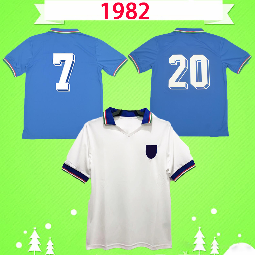 Italy 1982 Retro soccer jersey home blue away white football shirt 82 ROSSI SCIREA TARDELLI Maglia da calcio vintage Maillot top quality
Italy 1982 Retro soccer jersey home blue away white football shirt 82 ROSSI SCIREA TARDELLI Maglia da calcio vintage Maillot top quality