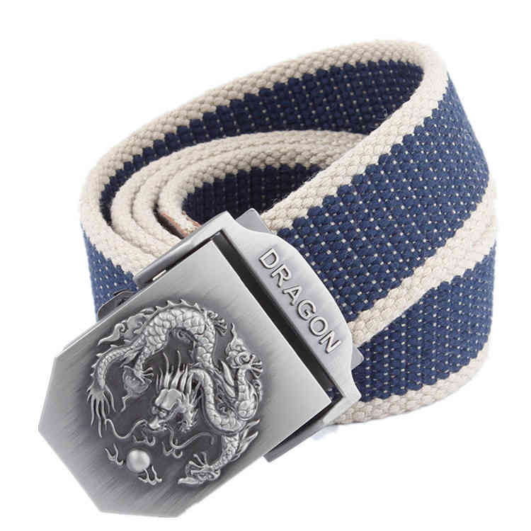 Dragon alloy automatic buckle canvas men's thickened woven leisure belt trend, Black;brown
Dragon alloy automatic buckle canvas men's thickened woven leisure belt trend, Black;brown