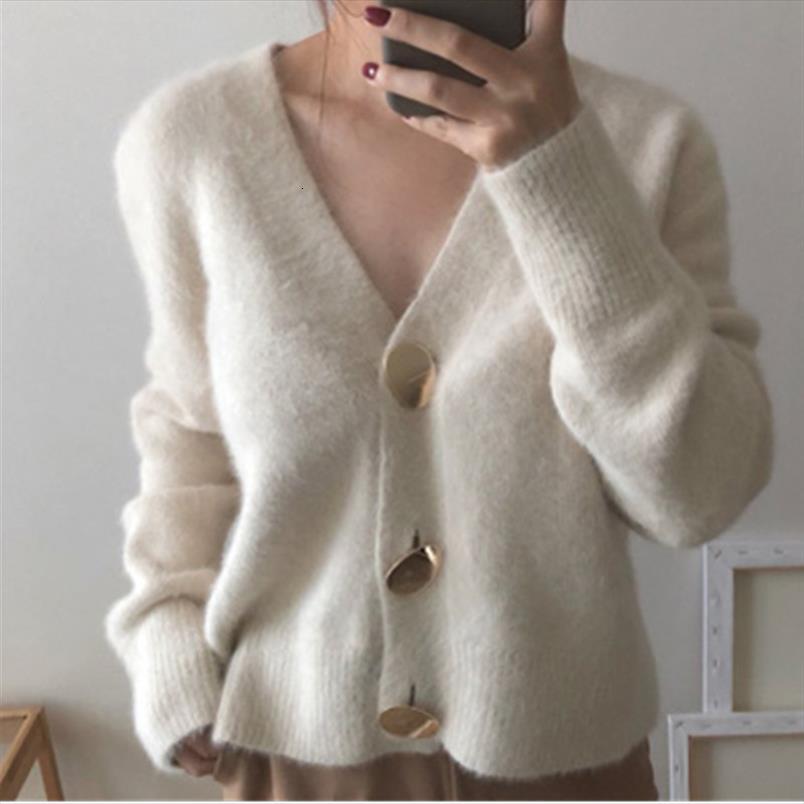 spring and autumn korean cardigan women sweater velvet jacket v neck knit button leisure female, White;black
spring and autumn korean cardigan women sweater velvet jacket v neck knit button leisure female, White;black