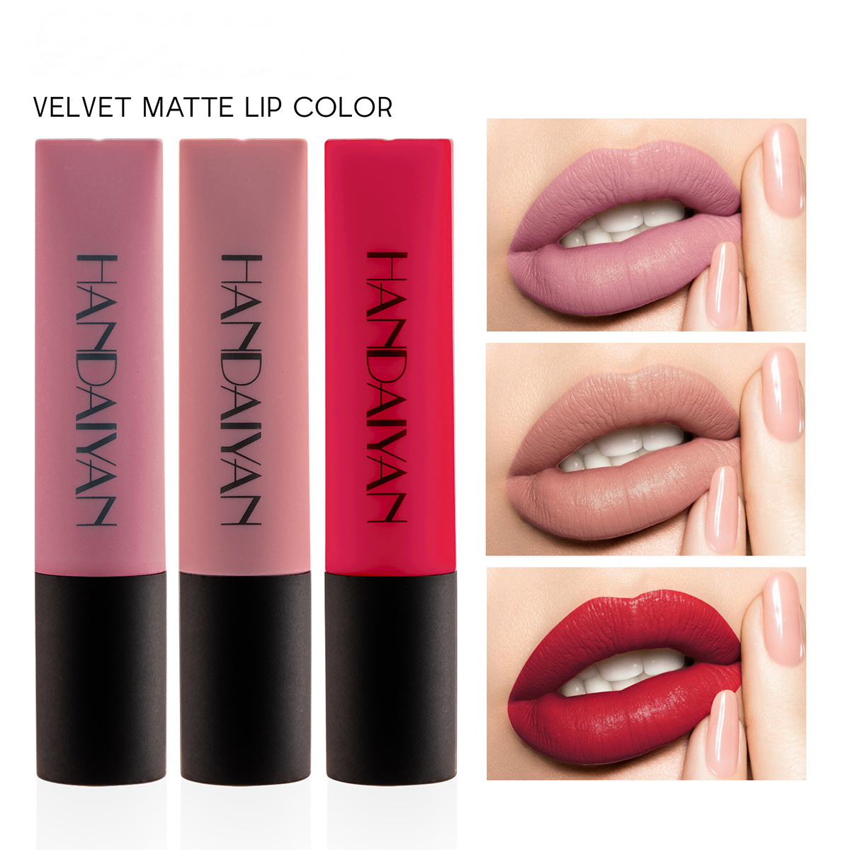Matte Velvet Lip Gloss: Non-Sticky Moisturizing Liquid Lipstick for Airy Lips - Handaiyan Makeup, Mix 12 colors
Matte Velvet Lip Gloss: Non-Sticky Moisturizing Liquid Lipstick for Airy Lips - Handaiyan Makeup, Mix 12 colors