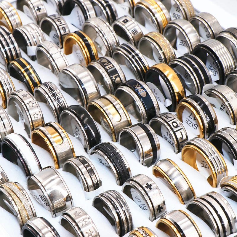 Fashion 36pcs/lots Mix Style Spinner Stainless Steel For Women & Men Jewelry Rotatable Band Rings Bulks Lots
Fashion 36pcs/lots Mix Style Spinner Stainless Steel For Women & Men Jewelry Rotatable Band Rings Bulks Lots
