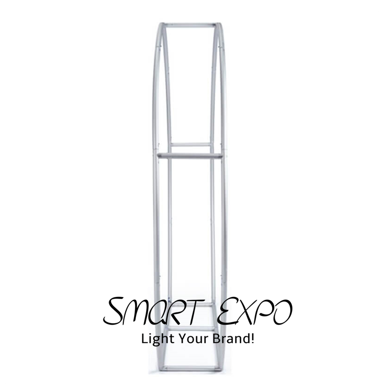 Large Concave Exhibition Advertising Display Box Wall Stand with Strong Dia43mm Aluminum Tubing Structure Circle Cave Design Tension Fabric Printing