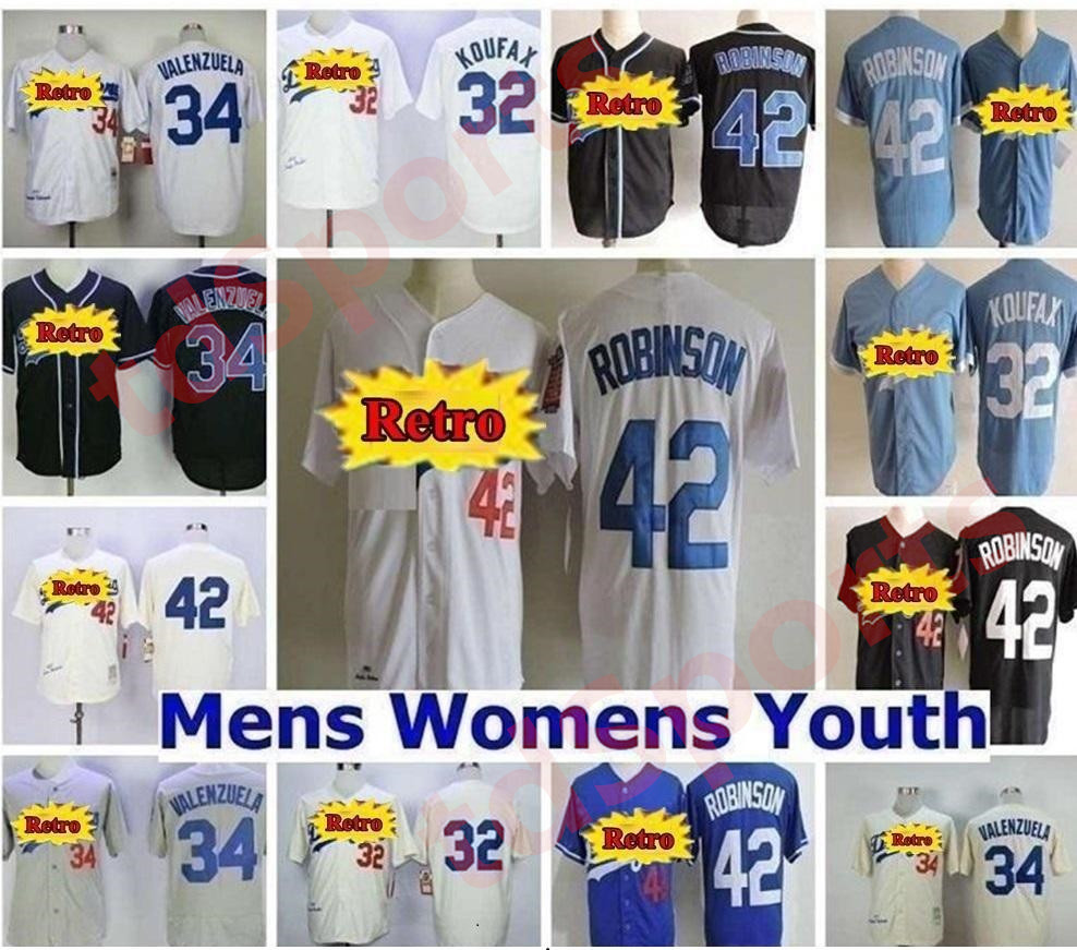 Retro Men Women kids Baseball jerseys 42 Jackie Robinson 4 Babe Herman 23 Kirk Gibson 32 Sandy Koufax Fernando Valenzuela 30 Maury Wills, As shown in illustration
Retro Men Women kids Baseball jerseys 42 Jackie Robinson 4 Babe Herman 23 Kirk Gibson 32 Sandy Koufax Fernando Valenzuela 30 Maury Wills, As shown in illustration