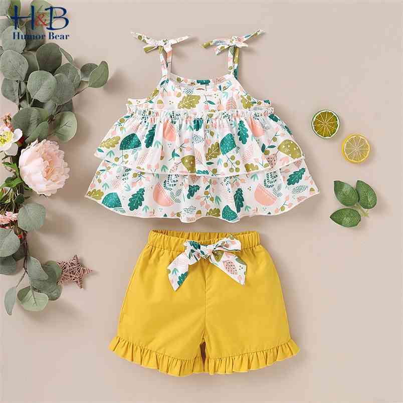 Summer Girls Shorts Set Sling Casual Cartoon Print Top + Bow 2Pcs Outfits 210611, Bz2264- yellow
Summer Girls Shorts Set Sling Casual Cartoon Print Top + Bow 2Pcs Outfits 210611, Bz2264- yellow