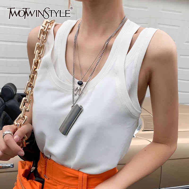 Black Patchwork Sexy Vest For Women O Neck Sleeveless Minimalist Pleated Solid Vests Female Summer Clothes 210524, White
Black Patchwork Sexy Vest For Women O Neck Sleeveless Minimalist Pleated Solid Vests Female Summer Clothes 210524, White