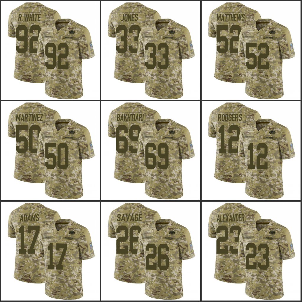 Jersey Green Bay''Packers''Men #12 Aaron Rodgers 26 Darnell Savage 33 Aaron Jones''NFL''Women Youth Camo Salute to Service Jersey
Jersey Green Bay''Packers''Men #12 Aaron Rodgers 26 Darnell Savage 33 Aaron Jones''NFL''Women Youth Camo Salute to Service Jersey