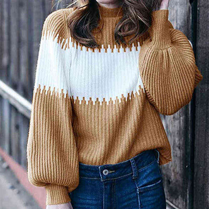 Autumn Patchwork Knitted Ribbed Women's Sweaters Turtleneck Long Lantern Sleeve Female Pullover Streetwear Casual Ladies Sweater Y1110, Black
Autumn Patchwork Knitted Ribbed Women's Sweaters Turtleneck Long Lantern Sleeve Female Pullover Streetwear Casual Ladies Sweater Y1110, Black