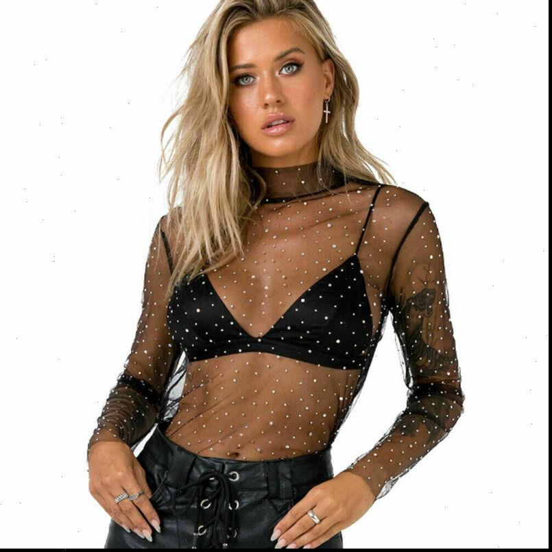Women Blouses Womens Shirt See through Mesh Sheer Top Long Sleeve Blouse Black White Shirts Rhinestone Ladies And Tops
Women Blouses Womens Shirt See through Mesh Sheer Top Long Sleeve Blouse Black White Shirts Rhinestone Ladies And Tops