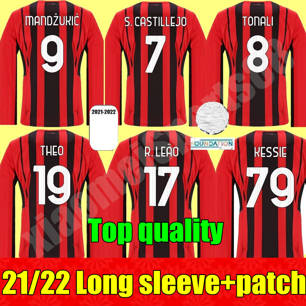 AC milan Long sleeve 21 22 soccer jersey IBRAHIMOVIC BRAHIM BENNACER KESSIE ROMAGNOLI CALHANOGLU 2021 2022 football shirt TONALI REBIC maill, Black
AC milan Long sleeve 21 22 soccer jersey IBRAHIMOVIC BRAHIM BENNACER KESSIE ROMAGNOLI CALHANOGLU 2021 2022 football shirt TONALI REBIC maill, Black