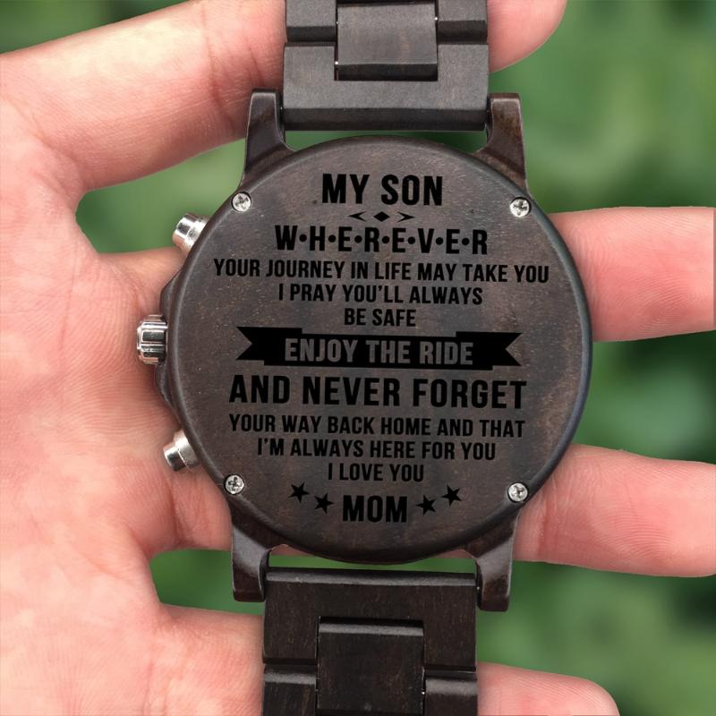 Mom To My Son I'M ALWAYS HERE FOR YOU FROM ENGRAVED WOODEN WATCH Birthday Graduation Gift Wristwatches, Mgc1807
Mom To My Son I'M ALWAYS HERE FOR YOU FROM ENGRAVED WOODEN WATCH Birthday Graduation Gift Wristwatches, Mgc1807