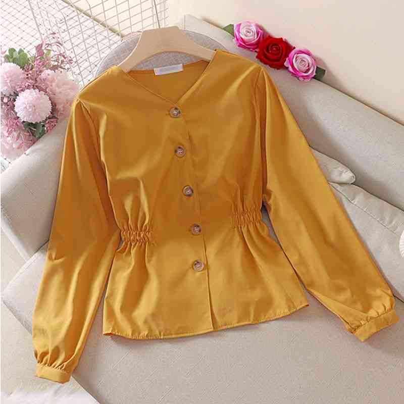 Fashion Ladies Spring Summer Solid Blouse Button Long Sleeve Casual Lace Up Draw Back Chic Women's 210520, Red
Fashion Ladies Spring Summer Solid Blouse Button Long Sleeve Casual Lace Up Draw Back Chic Women's 210520, Red