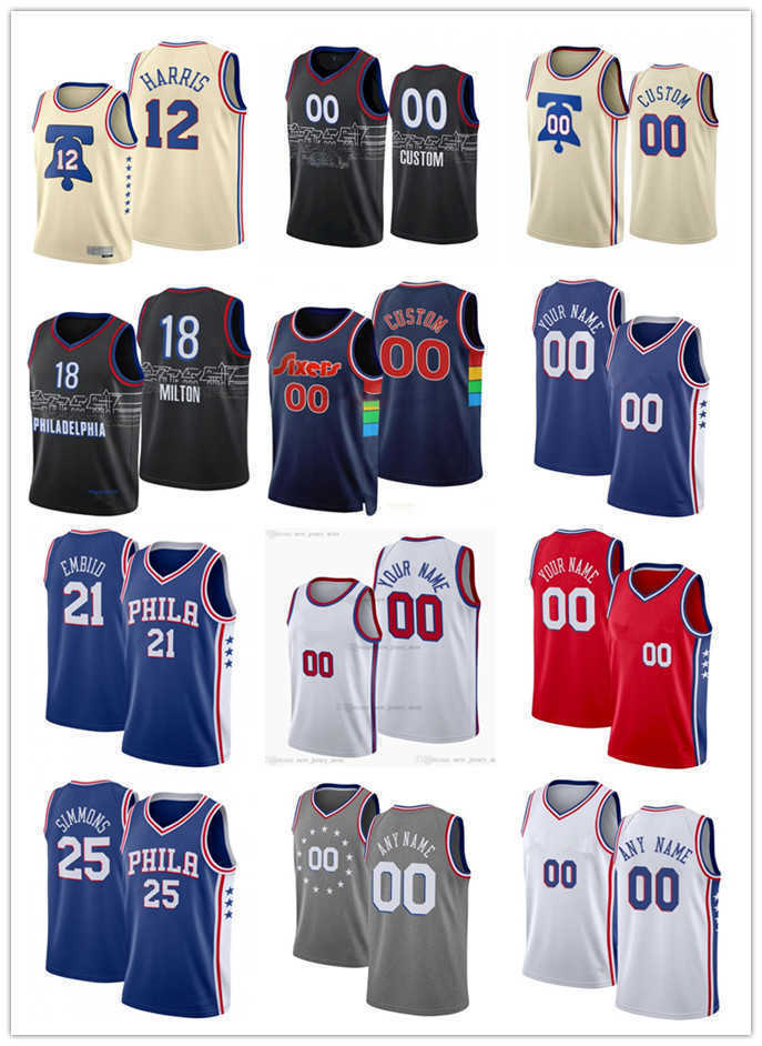 75th Men Women Youth Philadelphia's 76ers's Joel 21 Embiid 12 Tobias Harris James 1 Harden 18 Shake Milton Custom Basketball Jersey, Black;red
75th Men Women Youth Philadelphia's 76ers's Joel 21 Embiid 12 Tobias Harris James 1 Harden 18 Shake Milton Custom Basketball Jersey, Black;red