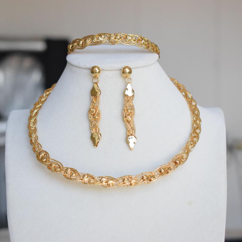 Earrings & Necklace African Gold Jewelry Set For Women 24k Dubai High Quality Bride Wedding Gift Banquet Earring Bracelet, Silver
Earrings & Necklace African Gold Jewelry Set For Women 24k Dubai High Quality Bride Wedding Gift Banquet Earring Bracelet, Silver