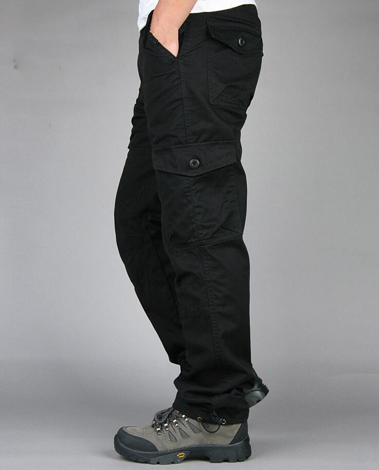Men Cargo Pants Multi Pockets Military Tactical Outwear Streetwear Army Straight Slacks Casual Long Trousers Men's
