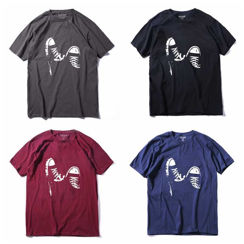 COOLMIND 100% cotton casual short sleeve skate shoes men T shirt cool summer t male t- tee s 210629