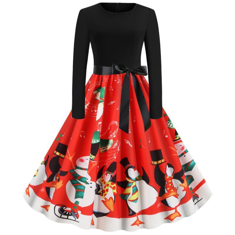 Casual Dresses Christmas 2021 Explosive Retro Hepburn Style Print Stitching Long Sleeve Big Dress Women Vestidos Elegantes Para Mujer, Red
Casual Dresses Christmas 2021 Explosive Retro Hepburn Style Print Stitching Long Sleeve Big Dress Women Vestidos Elegantes Para Mujer, Red