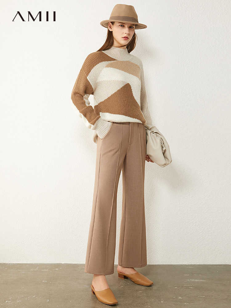 Minimalism Autumn Winter OLstyle Women's Pants Women Suit Causal Solid Bell-bottomed 12030432 210527