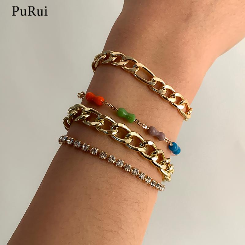 Charm Bracelets PuRui Bohemia Colorful Beads Chain Set For Women Fashion Layered Hand Chains Jewelry Rhinestones Tennis 2021, Golden;silver
Charm Bracelets PuRui Bohemia Colorful Beads Chain Set For Women Fashion Layered Hand Chains Jewelry Rhinestones Tennis 2021, Golden;silver