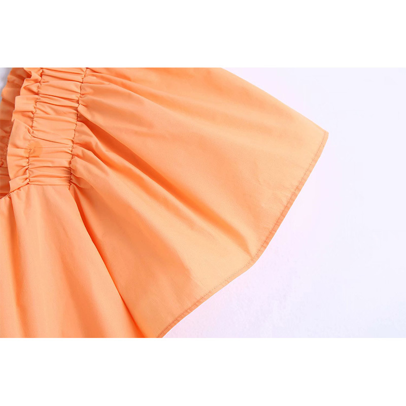 Women Tops Square Neckline Short Puff Sleeve Cropped Shirt Chic Lady Fashion Casual Clothes 210517