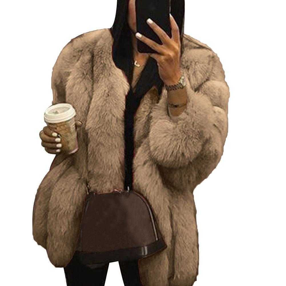 Women Faux Fur Jacket Coat Plus Size S-5XL Short Faux Fur Coat Warm Furry Jacket Outerwear Autumn Winter Women Overcoat Outwear Y0829