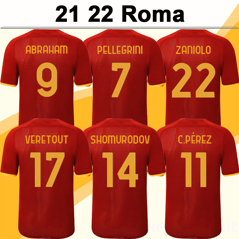 21 22 Roma EL SHAARAWY ABRAHAM ZANIOLO Mens Soccer Jerseys MANCINI PELLEGRINI VERETOUT Home Away Football Shirts Uniforms, Qm681 2021 3rd ser.e a patch
21 22 Roma EL SHAARAWY ABRAHAM ZANIOLO Mens Soccer Jerseys MANCINI PELLEGRINI VERETOUT Home Away Football Shirts Uniforms, Qm681 2021 3rd ser.e a patch