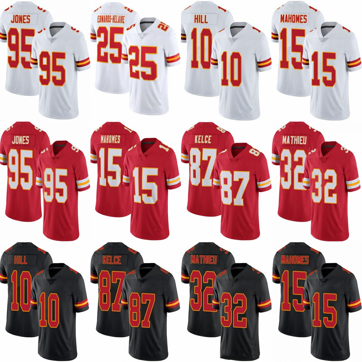Mens Womens Kids Youth 15 Patrick Mahomes 87 Travis Kelce Tyreek Hill Football Jerseys 25 clyde Edwards-Helaire 32 Tyrann Mathieu 95 Chris Jones Mecole Hardman Jersey, Shown
Mens Womens Kids Youth 15 Patrick Mahomes 87 Travis Kelce Tyreek Hill Football Jerseys 25 clyde Edwards-Helaire 32 Tyrann Mathieu 95 Chris Jones Mecole Hardman Jersey, Shown