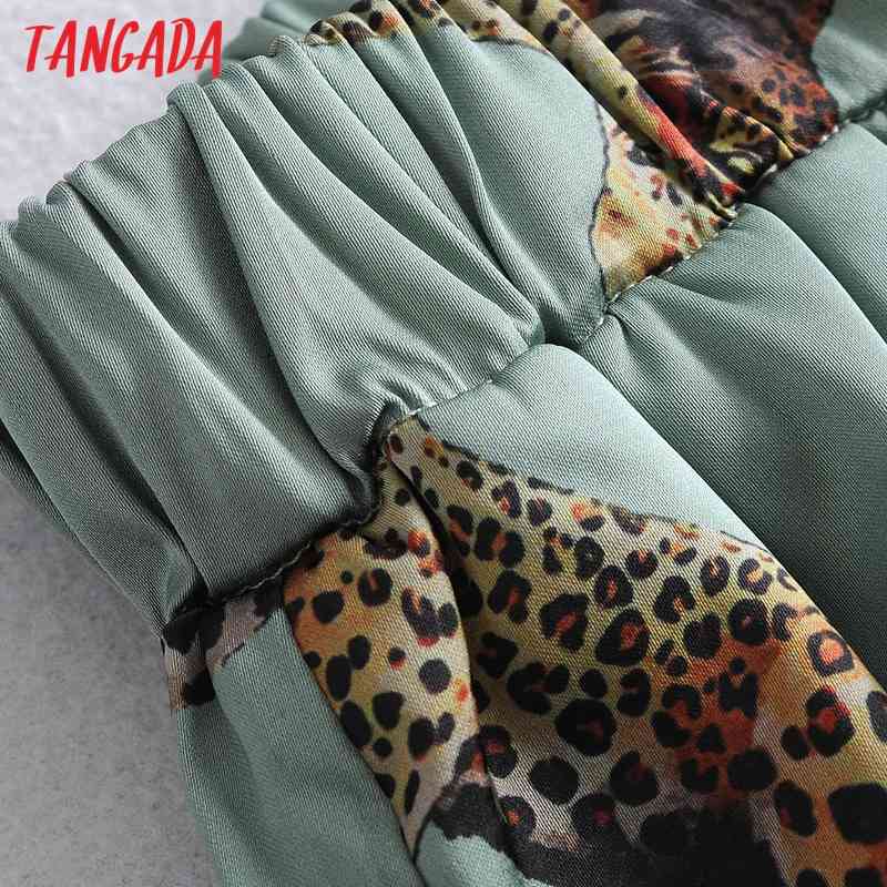 Women Animal Print Tops Suit 2 Piece Set Shirt and Long Pants High Quality 3W01 210416