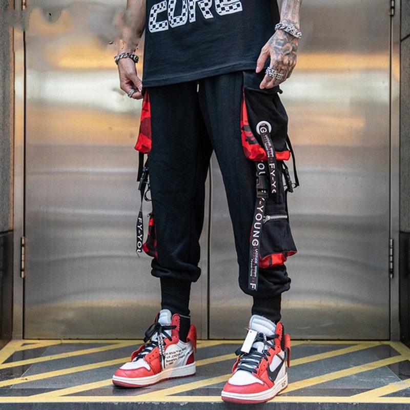 Men's Pants Hip Hop Joggers Men Letter Ribbons Cargo Pockets Track Tactical Casual Techwear Male Trousers Sweatpants Sport Streetwear, Black
Men's Pants Hip Hop Joggers Men Letter Ribbons Cargo Pockets Track Tactical Casual Techwear Male Trousers Sweatpants Sport Streetwear, Black