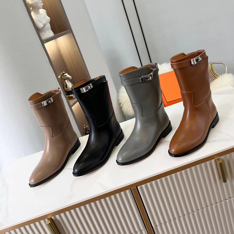 Genuine Leather Mid Calf Riding Boots for Women Kelly Button Lock Decor Horse Boot Female Shoes Luxury Brand Designer Shoe Woman Flats, As pic2
Genuine Leather Mid Calf Riding Boots for Women Kelly Button Lock Decor Horse Boot Female Shoes Luxury Brand Designer Shoe Woman Flats, As pic2