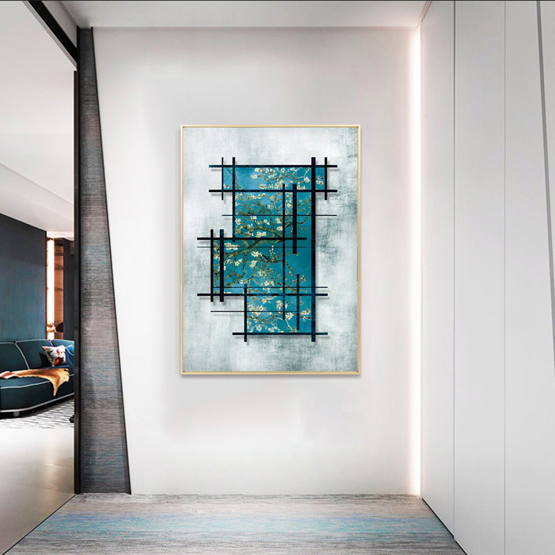 Chinese Style Oil Painting Van Gogh Blossom Flower Decorative Painting For Corridor Living Room Modern Wall Art Nordic Posters